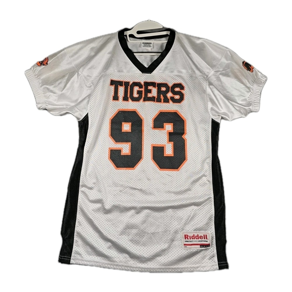 Riddell Youth XL Tigers #93 Football Jersey‎ White Black Orange Practice
